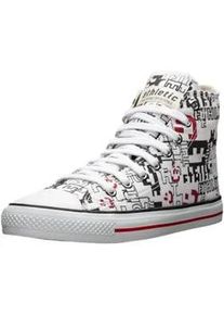 Sneaker Ethletic "White Cap Hi Cut", Damen, Gr. 44, wei&szlig; (letters wei&szlig;, just wei&szlig;), Obermaterial: 100% Baumwolle; Futter: 100% Baumwolle; Decksohle: 100% Baumwolle; Sohle: 100% Naturkautschuk, Schuhe Sneakerboots Canvassneaker Sneaker high, Keine Angabe