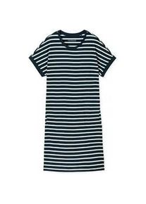 Nachthemd Schiesser "Nachthemd", Damen, Gr. S, N-Gr, blau (dunkelblau, wei&szlig;), Obermaterial: 100% Baumwolle CO., Kleider Nachthemd