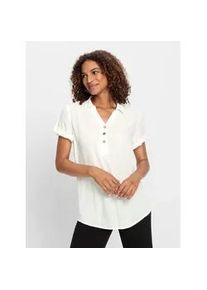 Schlupfbluse Casual Looks, Damen, Gr. 52, beige (ecru), 100% Viskose, unifarben, Blusen Schlupfbluse