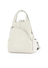 Rucksack "M&uuml;nchen", Damen, Gr. B/H/T: 26cm x 28cm x 13cm, beige, Polyurethane, Collezione Alessandro, Rucks&auml;cke Rucksack, Cityrucksack mit R&uuml;ckenfach