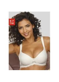 Schalen-BH Lascana, Damen, Gr. 100, Cup E, beige (creme), Microtouch, Obermaterial: 85% Polyamid, 15% Elasthan, BHs Schalen-BH, mit B&uuml;gel, nahtlos vorgeformte Cups, Spitzendetails, Dessous, Topseller
