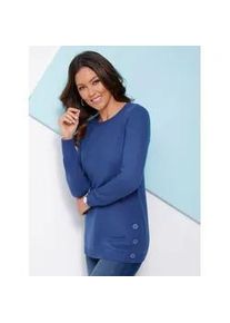 Longpullover Classic Basics "Longpullover", Damen, Gr. 48, blau (royalblau), 100% Polyacryl, unifarben, Pullover Longpullover