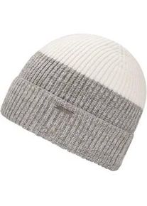 Beanie Chillouts "Felix Hat", Herren, grau (light grau), Rippstrick, Baumwollmischung, mehrfarbig, meliert, unifarben, M&uuml;tzen Beanie, in Two-Tone Optik mit Umschlag