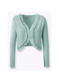 Bolero Lady, Damen, Gr. 44, gr&uuml;n (kalkmint), 100% Polyacryl, Chiffon:100% Polyester, unifarben, Strickjacken Bolero