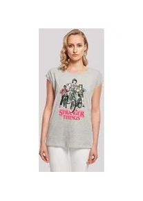 T-Shirt F4NT4STIC "Stranger Things Retro Bikers", Damen, Gr. XL, grau (erdgrau), Obermaterial: 100% Baumwolle, regular fit, Rundhals, ohne B&uuml;ndchen, Shirts T-Shirt, Premium Qualit&auml;t