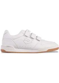 Sneaker Lotto, Damen, Gr. 39, wei&szlig; (wei&szlig;, leuchtendesgrau), Kunstfaser, Synthetik, clean, Schuhe Sneaker, - mit drei praktischen Klettverschl&uuml;ssen