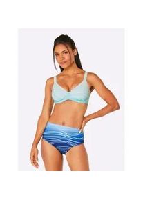 Balconette-Bikini feel good, Damen, Gr. 40, Cup C, blau (aqua, mittelblau, bedruckt), Elasthan, Polyamid, Bikini-Sets Balconette-Bikini