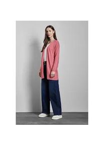 Strickjacke Street One, Damen, Gr. 42, rosa (sugar coral meliert), Stoff, 70% Viskose, 30% Nylon, unifarben, normal lang, ohne Ausschnitt, B&uuml;ndchen, Strickjacken Strickjacke, aus softer Viskose