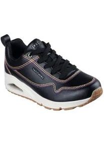 Sneaker Skechers "UNO-LUXURIOUS STITCHES", Damen, Gr. 38, schwarz, Lederimitat, Schuhe Sneaker, Keilsneaker, Plateausneaker mit Skech-Air Funktion