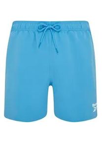 Badeshorts Reebok "Yale", Herren, Gr. M, N-Gr, blau, Microfaser, Polyester, clean, unifarben, Badehosen Badeshorts, mit Kordelzug und elastischem Bund, mit Logo, basic