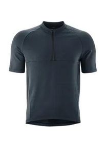 Radtrikot Gonso "Adventure Jersey Nature M", Herren, Gr. L, blau (nachtblau), 90% Viskose, 5% Elasthan, 5% Polyamid, Rundhals, Trikots, Herren Fahrradtrikot kurzarm, bequemes Half-Zip Trikot, Slim Fit