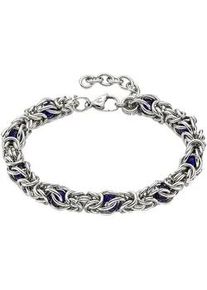 Edelstahlarmband Bruno Banani "Schmuck", blau (edelstahlfarben, dunkelblau, dunkelblau), Armb&auml;nder, Damen, 25,5cm, Edelstahl, Edelstahlarmband, mit Glasstein