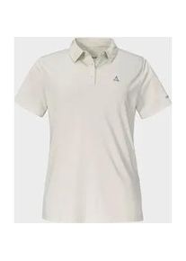 Sch&ouml;ffel Poloshirt SCH&Ouml;FFEL "CIRC Polo Shirt Tauron L", Damen, Gr. 46, beige (9040, natur), Oberstoff: 100% Polyester, V-Ausschnitt, Shirts