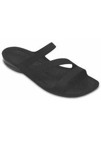 Badepantolette Crocs "Swiftwater Sandal", Damen, Gr. 38, schwarz, CrosliteTM, Schuhe Badelatschen Pantolette, Sommerschuh, Badeschuh, Poolslides, genoppte Innensohle