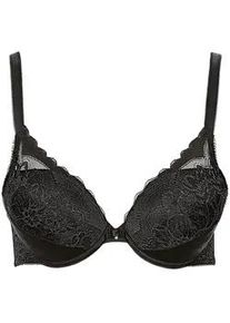 Push-up-BH LISCA "Push up BH Evelyn", Damen, Gr. 75, Cup C, schwarz, Spitze, Obermaterial: 82% Polyamid PA. 18% Elasthan EL., BHs Push-up-BH
