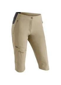 Outdoorhose Maier Sports "Inara slim Capri Vario", Damen, Gr. 34, Normalgr&ouml;&szlig;en, beige (dunkelbeige), 90% Polyamid, 10% Elasthan, Hosen Outdoorhose, Damen Wanderhose, elastische Funktionshose mit 4 Taschen, Slim Fit