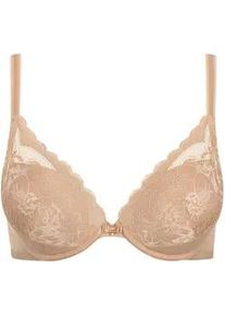 Push-up-BH LISCA "Push up BH Evelyn", Damen, Gr. 70, Cup A, beige (sweet almond), Spitze, Obermaterial: 82% Polyamid PA. 18% Elasthan EL., BHs Push-up-BH