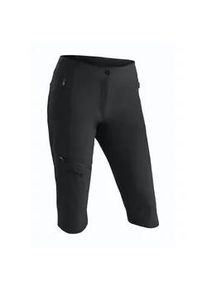 Outdoorhose Maier Sports "Inara slim Capri Vario", Damen, Gr. 42, Normalgr&ouml;&szlig;en, schwarz, 90% Polyamid, 10% Elasthan, Hosen Outdoorhose, Damen Wanderhose, elastische Funktionshose mit 4 Taschen, Slim Fit