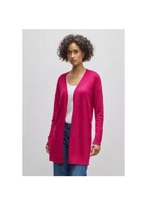 Strickjacke Street One, Damen, Gr. 36, lila (juicy berry), Stoff, 70% Viskose, 30% Nylon, unifarben, normal lang, ohne Ausschnitt, B&uuml;ndchen, Strickjacken Strickjacke, aus softer Viskose