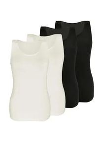 Sassa Mode Achseltop SASSA "4er Sparpack Top LOVELY SKIN", Damen, Gr. 48, N-Gr, bunt (schwarz ivory), Obermaterial: 95% Modal CMD. 5% Elasthan EL., Unterhemden