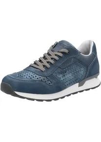 Sneaker Rieker, Herren, Gr. 44, blau (blau used), Leder, Veloursleder, Schuhe Sneaker, Schn&uuml;rschuh, Halbschuh mit luftdurchl&auml;ssiger Perforation