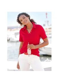 Poloshirt Casual Looks "Poloshirt", Damen, Gr. 46, rot, 95% Baumwolle, 5% Elasthan, unifarben, V-Ausschnitt, Shirts