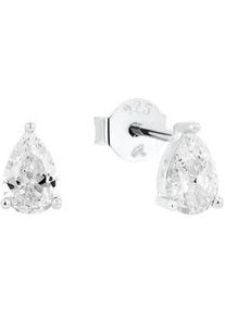 Paar Ohrstecker Amor "2039271, 2039272", silber (silberfarben, kristallwei&szlig;, kristallwei&szlig;), Ohrringe, Damen, Silber 925 (Sterlingsilber), mit Zirkonia (synth.) oder Glasstein