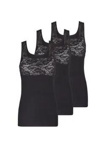 Achselhemd Nina von C. "3er Pack Damen Achselhemd Fine Cotton", Damen, Gr. 42, N-Gr, schwarz, Obermaterial: 100% Baumwolle CO., Unterhemden