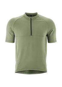 Radtrikot Gonso "Adventure Jersey Nature M", Herren, Gr. XL, gr&uuml;n (schilfgr&uuml;n), 90% Viskose, 5% Elasthan, 5% Polyamid (recycelt), Rundhals, Trikots, Herren Fahrradtrikot kurzarm, bequemes Half-Zip Trikot, Slim Fit