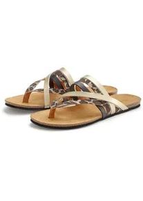 Zehentrenner Lascana, Damen, Gr. 41, schwarz (schwarz, leo), Obermaterial: 100% Rindsleder. Decksohle: 100% Rindsleder. Laufsohle: 100% Synthetik, metallic, Schuhe Zehentrenner, Sandale, Pantolette aus Leder mit Korkfu&szlig;bett