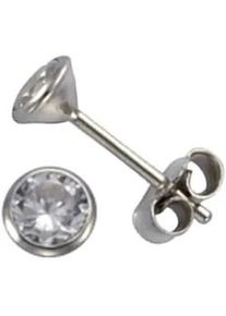 Paar Ohrstecker Firetti "Schmuck Geschenk Silber 925 Ohrschmuck Solit&auml;r" Gr. 4, silber (silberfarben, kristallwei&szlig;), Ohrringe, Damen, 4, Silber 925 (Sterlingsilber), mit Zirkonia (synth.)