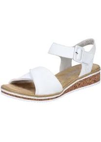 Sandalette Rieker, Damen, Gr. 36, wei&szlig;, Lederimitat, unifarben, Schuhe Sandalette, Keilsandale, Sommerschuh, Urlaubsschuh mit Klettriemchen
