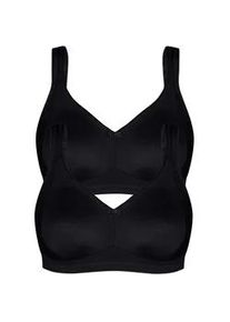 Minimizer-BH SuSa "2er Pack Minimizer BH Milano", Damen, Gr. 80, Cup B, schwarz (schwarz schwarz), Stoff, Obermaterial: 80% Polyamid PA. 17% Elasthan EL. 3% Baumwolle CO., BHs Minimizer-BH