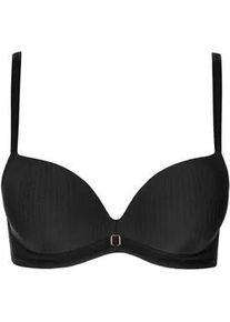 Push-up-BH LISCA "Push up BH Laura", Damen, Gr. 75, Cup A, schwarz, Stoff, Obermaterial: 75% Polyamid PA. 25% Elasthan EL., BHs Push-up-BH