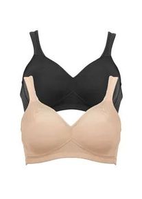 B&uuml;gelloser BH Anita "BH ohne B&uuml;gel Twin", Damen, Gr. 75, Cup B, bunt (schwarz beige), Obermaterial: 70% Polyamid PA. 30% Elasthan EL., BHs