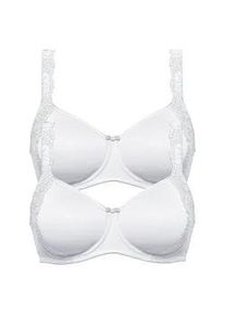 Minimizer-BH SuSa "2er Pack Minimizer BH mit B&uuml;gel London", Damen, Gr. 80, Cup G, wei&szlig; (wei&szlig; wei&szlig;), Obermaterial: 77% Polyamid PA. 23% Elasthan EL., BHs Minimizer-BH
