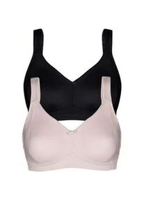 Minimizer-BH SuSa "2er Pack Minimizer BH Milano", Damen, Gr. 90, Cup E, bunt (nude schwarz), Stoff, Obermaterial: 80% Polyamid PA. 17% Elasthan EL. 3% Baumwolle CO., BHs Minimizer-BH