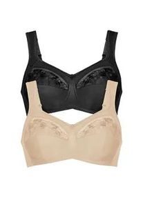 Entlastungs-BH Anita "Entlastungs BH Safina", Damen, Gr. 80, Cup C, bunt (beige schwarz), Obermaterial: 50% Polyamid PA. 25% Polyester PES. 10% Elasthan EL. 10% Viskose CV. 5% Baumwolle CO., BHs Entlastungs-BH