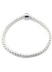 Perlenarmband Firetti "Armband 4mm" Gr. 19, beige (creme, silberfarben, 19 cm), Armb&auml;nder, Herren, 19, Glas Kunststoff, Glas, Kunststoff, Perlenarmband, mit Glasperle