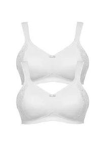 Minimizer-BH SuSa "2er Pack Minimizer BH ohne B&uuml;gel London", Damen, Gr. 80, Cup E, wei&szlig; (wei&szlig; wei&szlig;), Stoff, Obermaterial: 76% Polyamid PA. 24% Elasthan EL., BHs Minimizer-BH