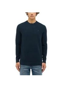 Sweater Mustang "Herren Style Elliot", Herren, Gr. L, blau (navy), 100% Baumwolle, regular fit, Rundhals, Sweatshirts Sweater