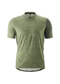 Radtrikot Gonso "Adventure Jersey Halfzip M", Herren, Gr. XL, gr&uuml;n (schilfgr&uuml;n), 88% Polyester (recycelt), 12% Elasthan, Rundhals, Trikots, Herren Fahrradtrikot kurzarm, R&uuml;ckentasche mit RV, Quick-Dry, Slim Fit