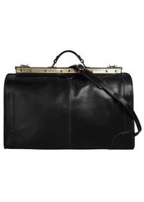 Pike Reisetasche PIK&Eacute; "LOMBARDIA GRANDE", Damen, Gr. B/H/T: 52cm x 36cm x 25cm onesize, schwarz, Leder, beschichtet, gl&auml;nzend, Taschen Reisetasche, echt Leder, Made in Italy