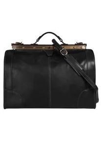 Pike Reisetasche PIK&Eacute; "LOMBARDIA MEDIUM", Gr. B/H/T: 40cm x 35cm x 16cm onesize, schwarz, Leder, beschichtet, gl&auml;nzend, Taschen Reisetasche, echt Leder, Made in Italy