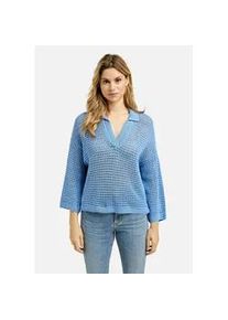 Smith & Soul V-Ausschnitt-Pullover SMITH & SOUL, Damen, Gr. M, blau (true blau), Strick, Material: 50% Baumwolle, 50% Polyacryl, unifarben, regular fit normal, V-Ausschnitt, eingesetzt gerader Abschluss, Pullover