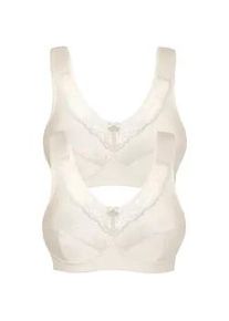 Entlastungs-BH SuSa "2er Pack Entlastungs BH ohne B&uuml;gel Basic", Damen, Gr. 100, Cup D, beige (puder puder), Obermaterial: 55% Polyamid PA. 39% Baumwolle CO. 6% Elasthan EL., BHs Entlastungs-BH