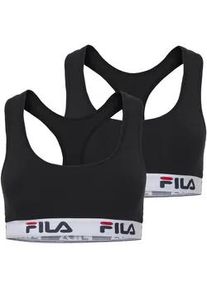 Bustier Fila "WOMAN BUSTIER", Damen, Gr. L, N-Gr, schwarz, Obermaterial: 95% Baumwolle, 5% Elasthan, unifarben, BHs Bustier, ohne Polsterung und ohne B&uuml;gel, Racerbackr&uuml;cken