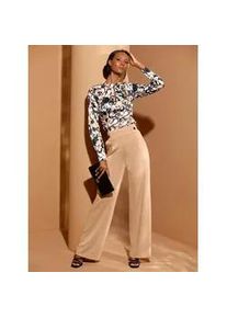 CR&Eacute;ATION L Satinbluse CREATION L, Damen, Gr. 52, schwarz (ecru, schwarz, bedruckt), 97% Polyester, 3% Elasthan, bedruckt, gemustert, mehrfarbig, Blusen