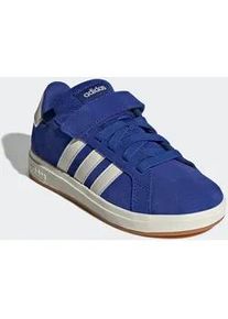 Sneaker Adidas SPORTSWEAR "GRAND COURT 00S KIDS", M&auml;dchen, Gr. 32, blau (semi lucid blau, sanftes wei&szlig;, gum10), Leder, Textil, Schuhe Sneaker, Design auf den Spuren des Adidas Superstar, f&uuml;r Kinder