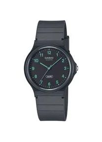 Quarzuhr, schwarz (schwarz, schwarz, gr&uuml;n), Casio TIMELESS COLLECTION, Armbanduhren, Damen, Quarzuhr, Armbanduhr, Damenuhr, Herrenuhr, analog, Resinarmband